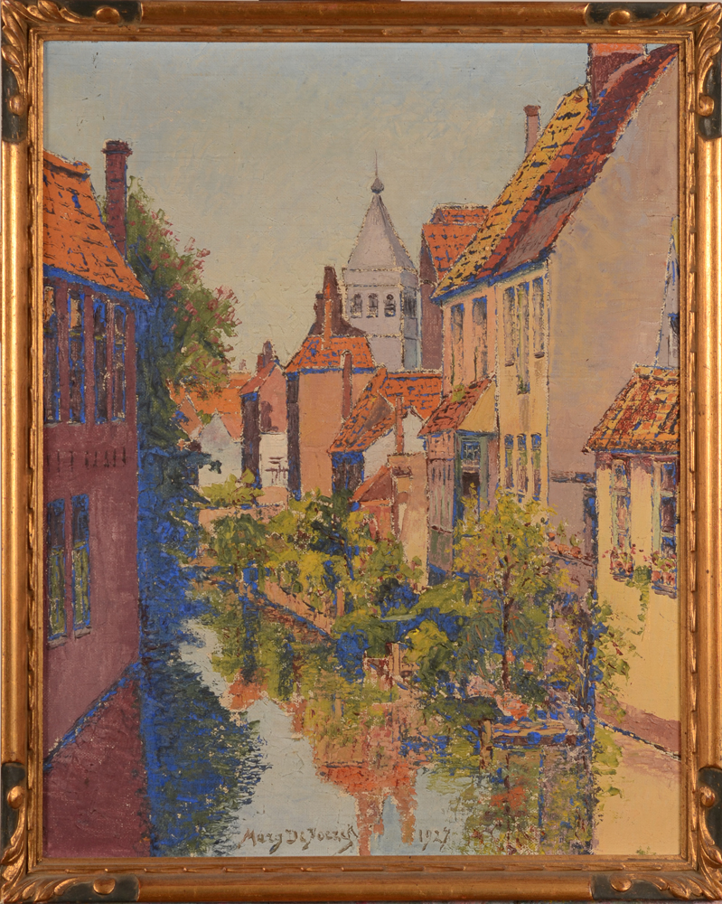 Marguerite De Poerck — Vue du Pont des Clefs à Bruges peint en Mai 1927