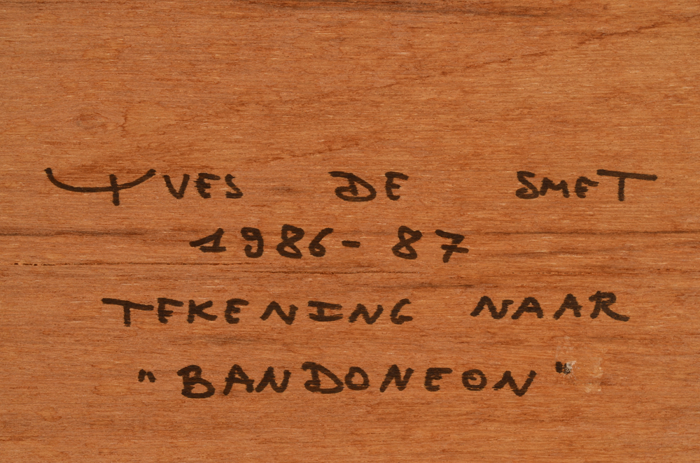 Yves De Smet Tekening naar Bandoneon — Dessin conceptuel signé et daté 1986-1987