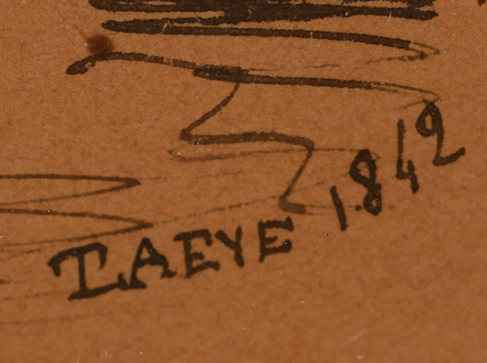 Jean Louis De Taeye portrait of a man — Signature