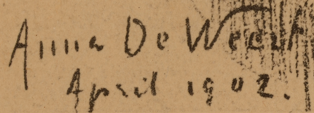 Anna de Weert — Signature and date in the image