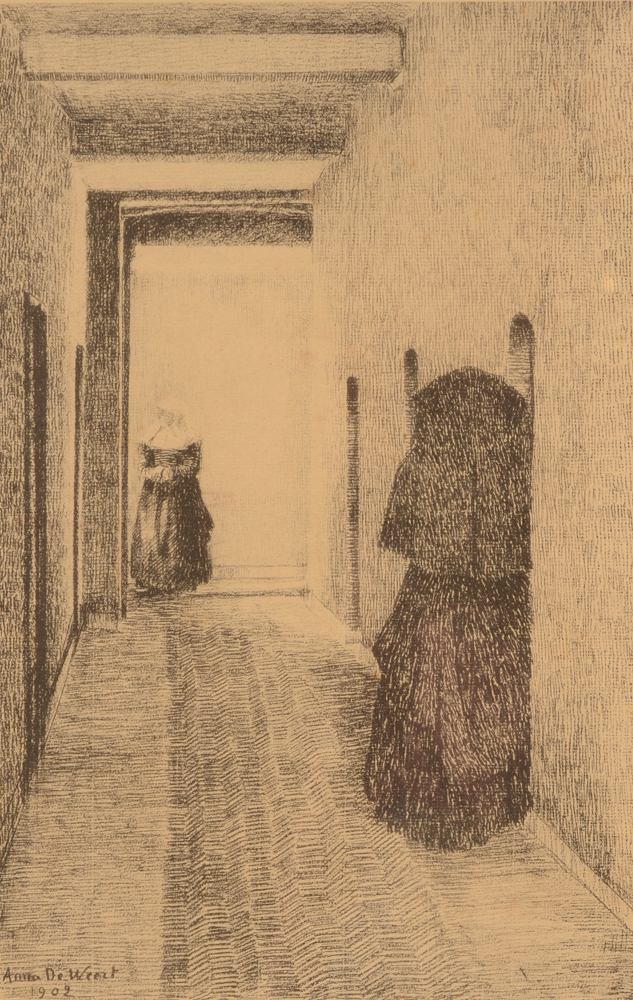 Anna de Weert — Les beguines dans le couloir, 1902