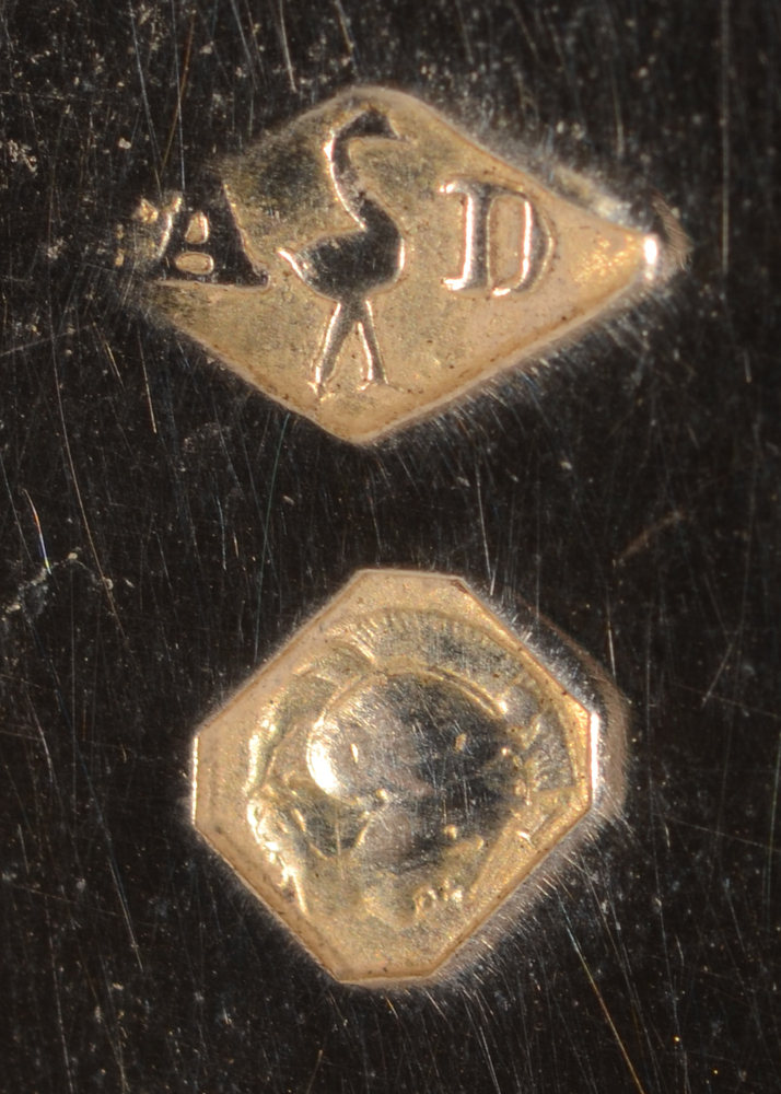 Alphonse Debain (or his successor) — The marks on the bottom of the bases, in this case the bottom of the coffee pot