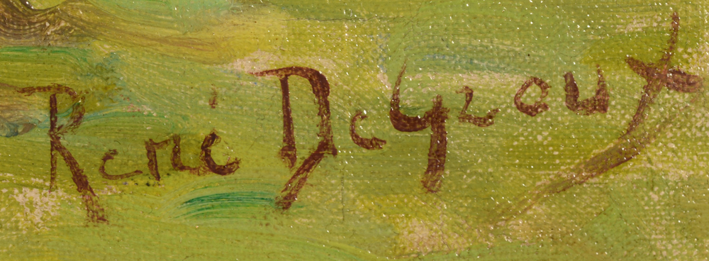 René Degroux — Signature of the artist, bottom right