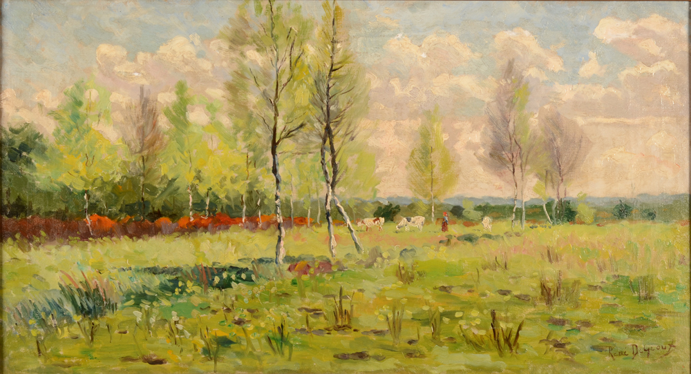 René Degroux — A summer landscape near Oostmalle?, oil on canvas signed bottom right