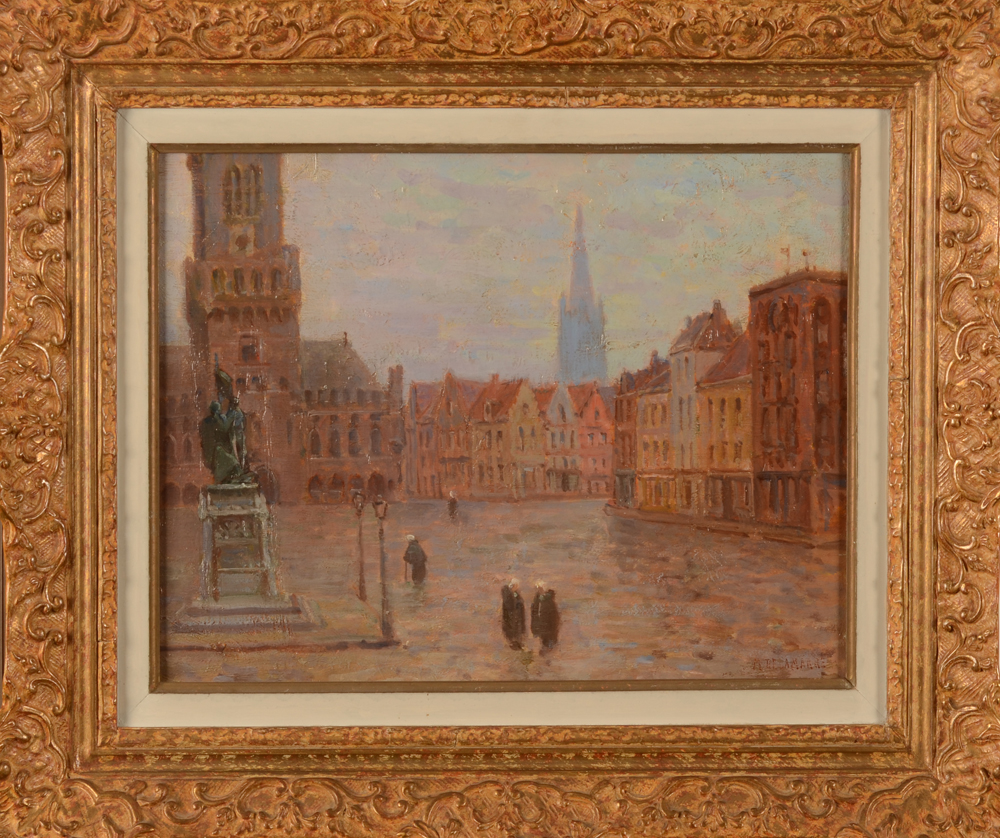 Marcel Marie Delamarre de Monchaux — The painting in its frame (detail)