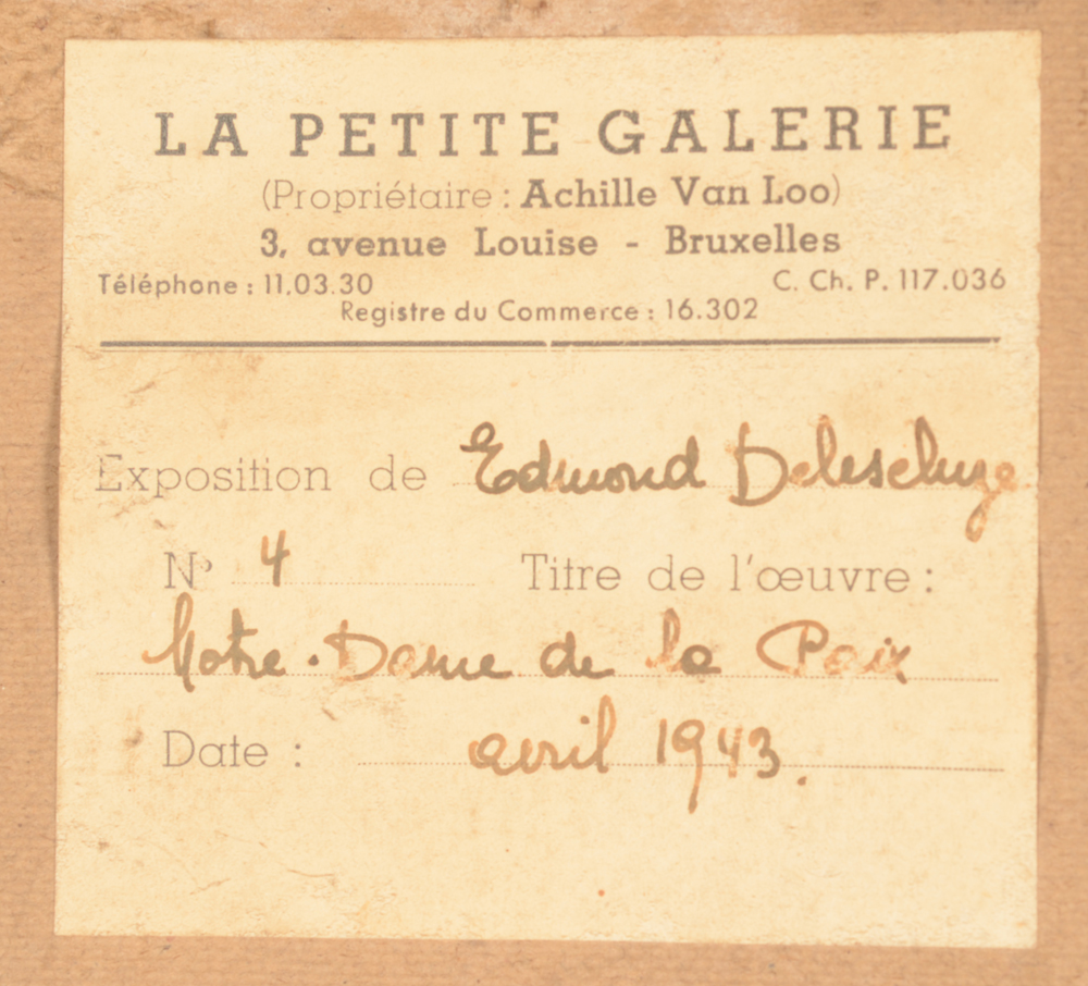 Edmond Delescluze — Exhibition label at the back of the painting