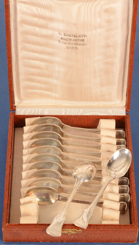 Delheid Frères — the 12 silver spoons in their original box