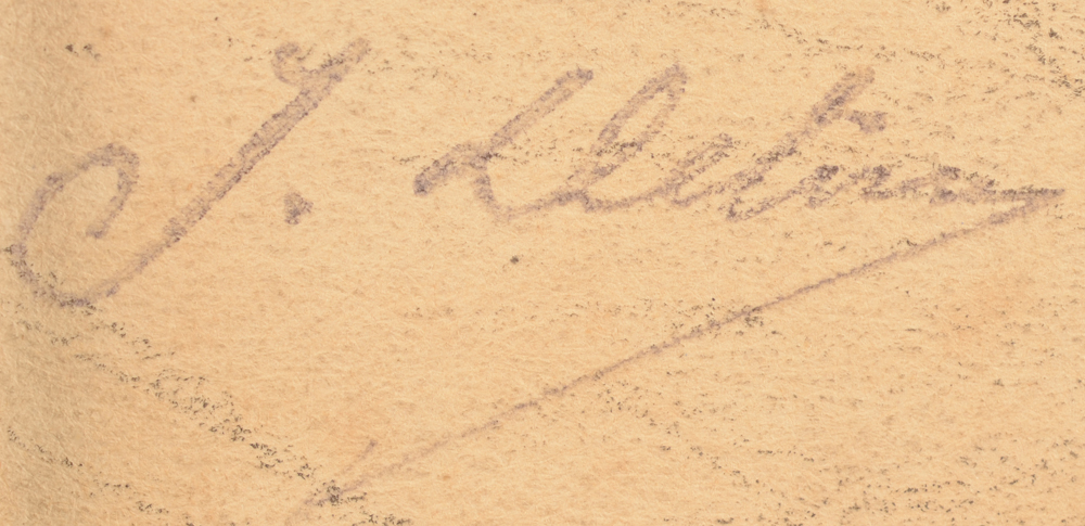 Jean Delvin — Signature stamp bottom left