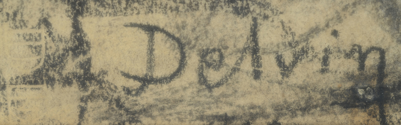 Jean Delvin — Signature of the artist and partially obscured date (by the frame)
