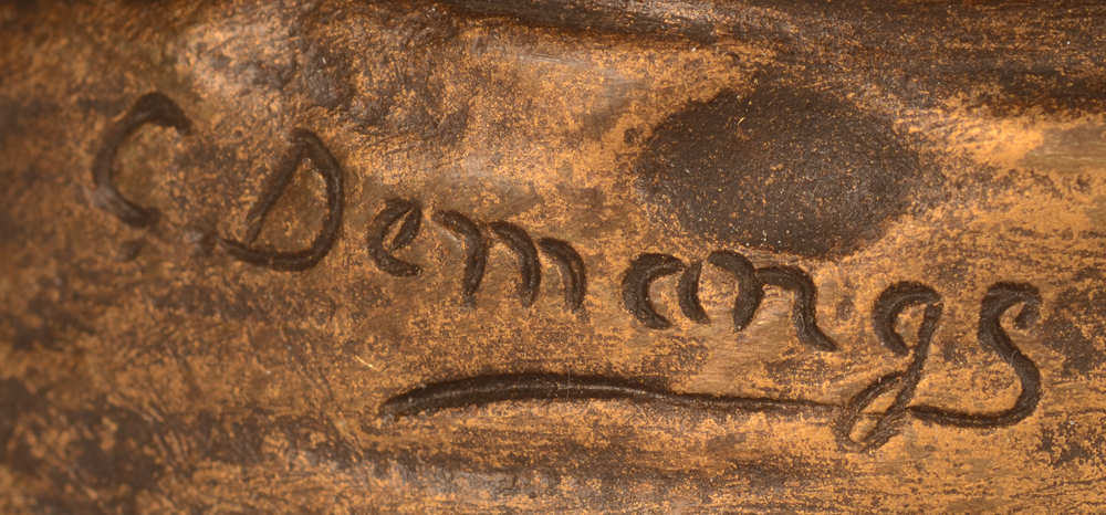 George Demange — Signature of the sculptor, on the base rim