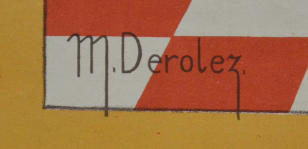 Maurice Derolez — Signature of the artist in the image, left