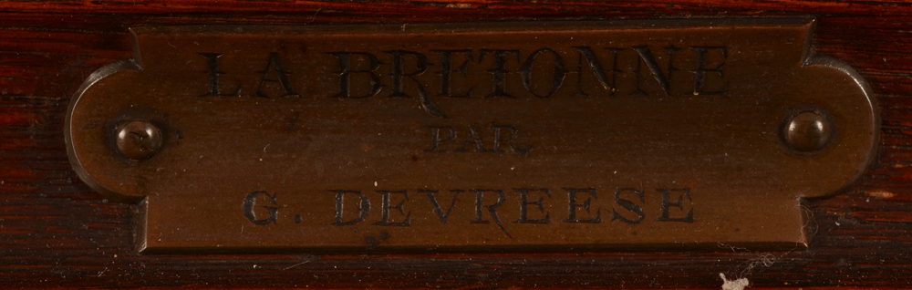 Godefroid Devreese — Plaque with title on the frame