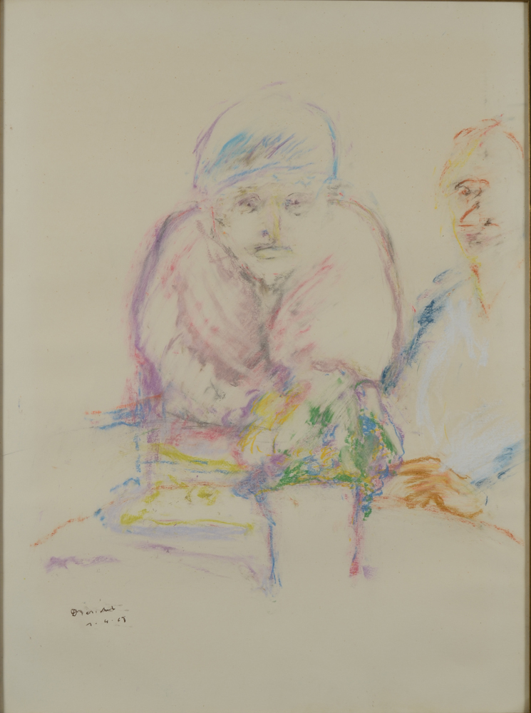 Karel Dierickx — A double portrait pastel drawing.