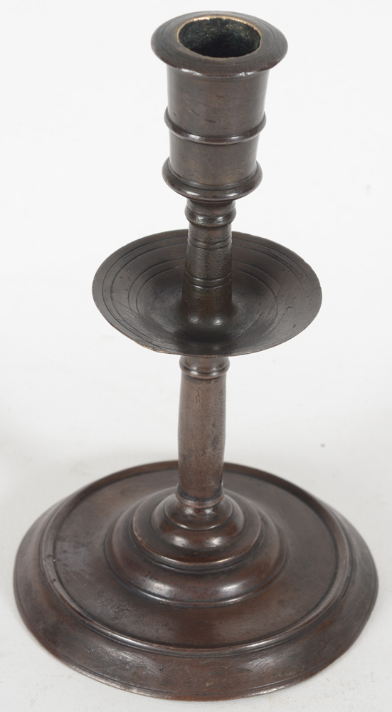 a rare 16th century candlestick with central drip-catcher — Alternate view from above