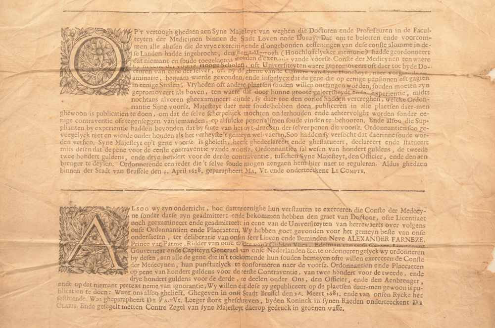 17th century medicine practice regulation — detail bottom