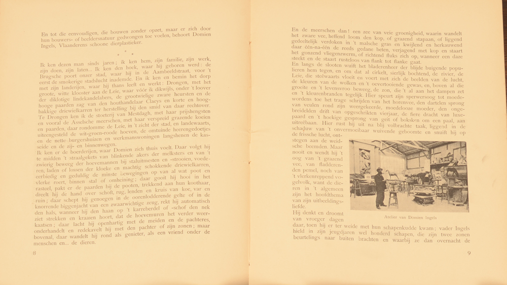 Domien Ingels monografie 1927 — Voorbeeld van de bladspiegel van de tekst