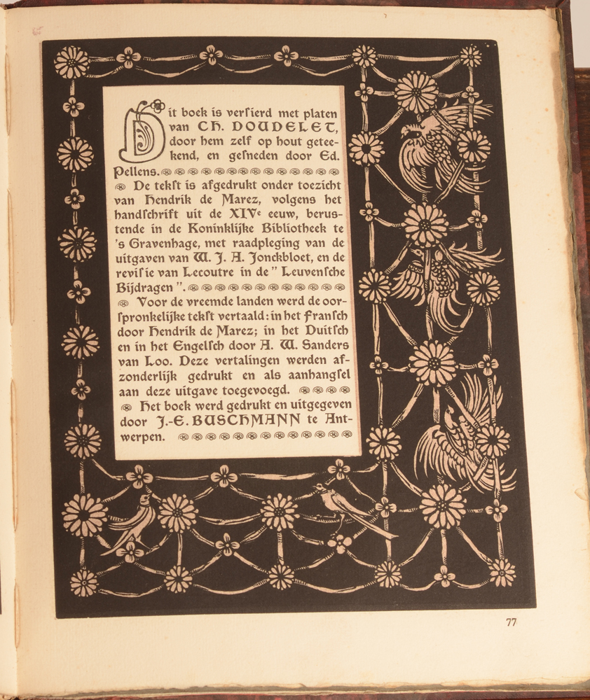 Charles Doudelet — Colophon of the publication