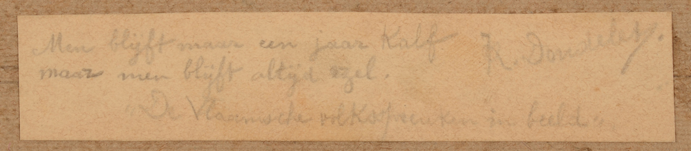 Charles Doudelet — Title, inscription and signature of the artist below the drawing