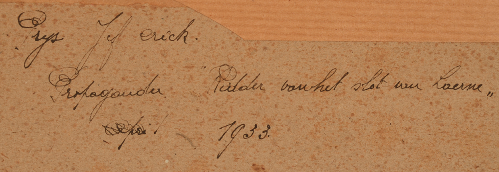 Charles Doudelet — Inscription at the back in ink