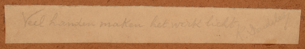 Charles Doudelet — title inscription and signature of the artist in pencil below the drawing