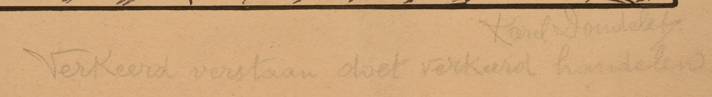 Chrlaes Doudelet In 't misverstand — Signature and title in pencil below right, ca 1925