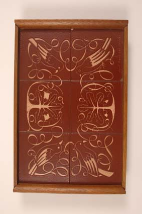 1940-1941 — Tray, 49,5 x 32,5, signed &quot;Joost Mar&eacute;chal Brugge&quot; on one of the tiles.