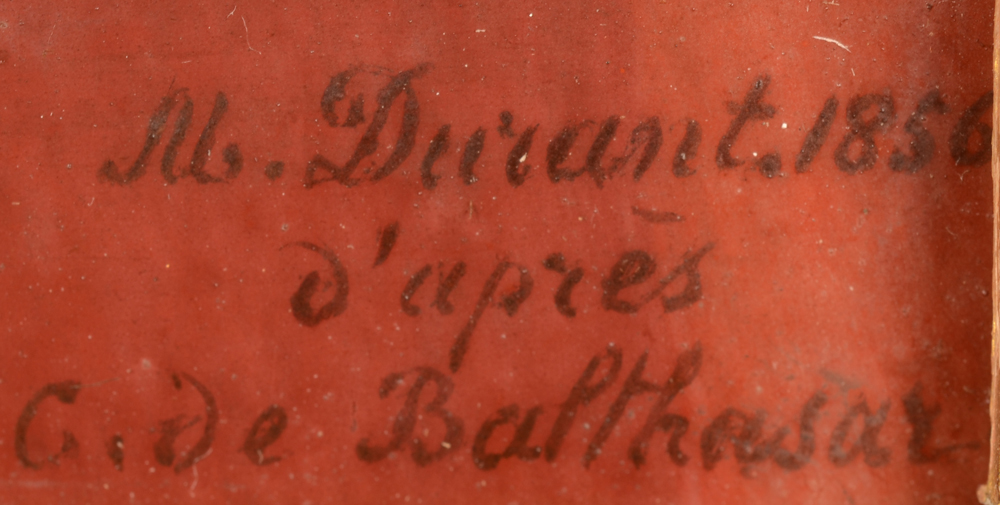Marie Gallois-Durant — Signature of the artist and date, bottom right. With inscription. Note that sometimes the painter is referred to as Durrand, but she signed her work with Durant