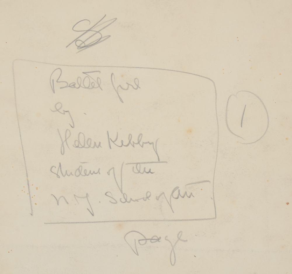 Helen Kibby — Inscription in pencil on the back