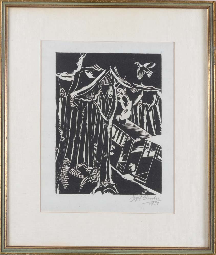 Jozef Cantré  — the woodcut in its frame