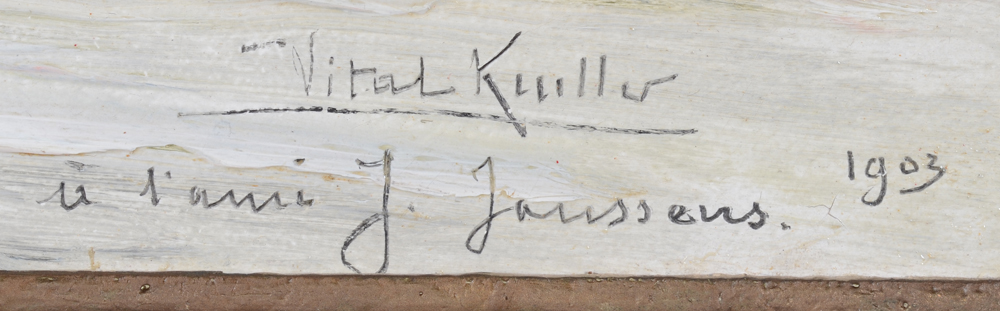 Vital Keuller — Signature of the artist, dedication and date bottom right