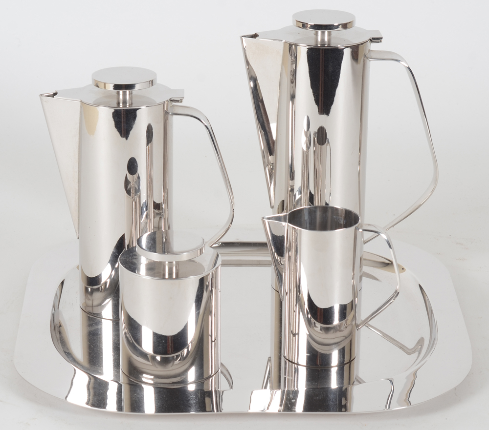 Delheid Frères SA (Brussels), a complete Rhodargo 'Climax' coffee and tea service — Beau service design des années '70