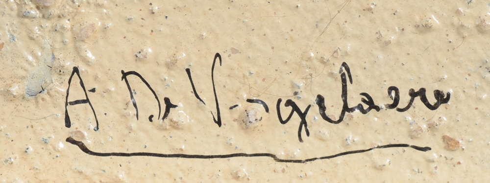 Alfons De Vogelaere, a rare and early matter painting, mixed media on board — Signature of the artist, bottom right