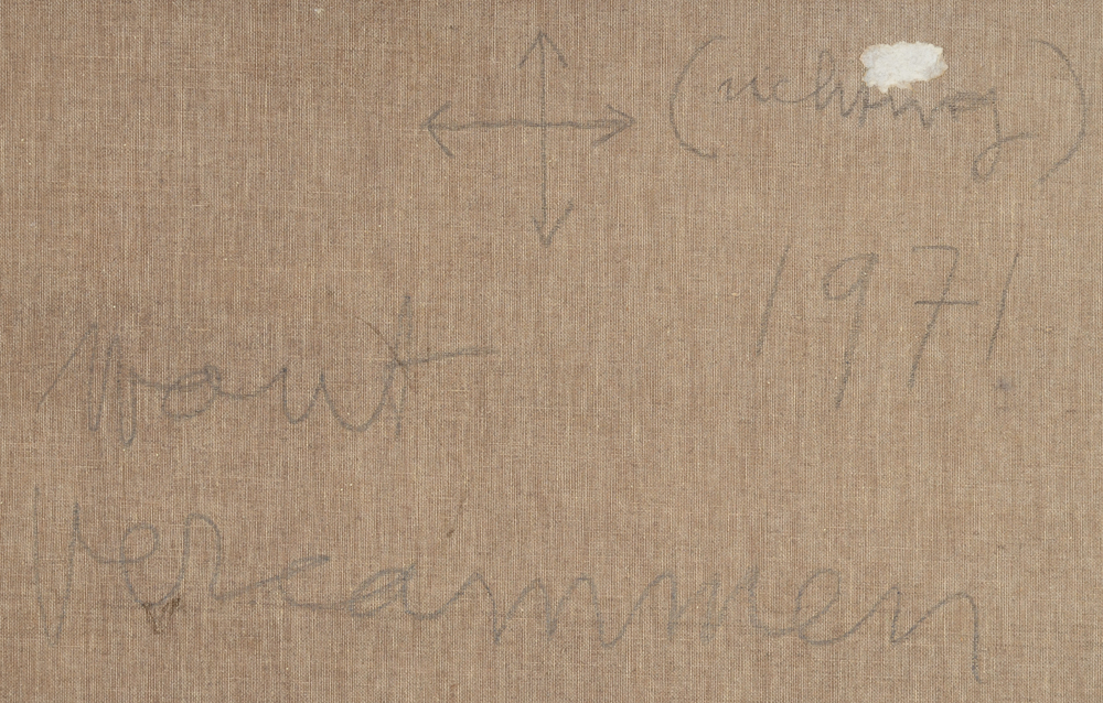 Wout Vercammen — Signature of the artist and date at the back of the canvas