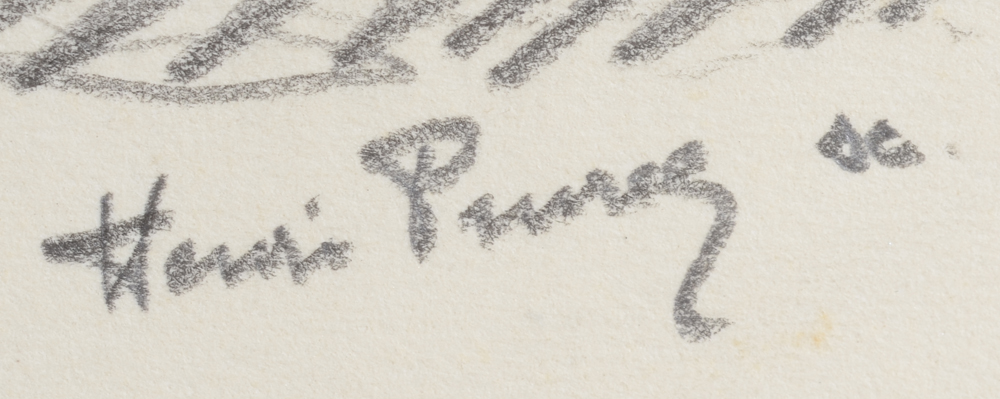 Henri Puvrez — Signature of the artist bottom right