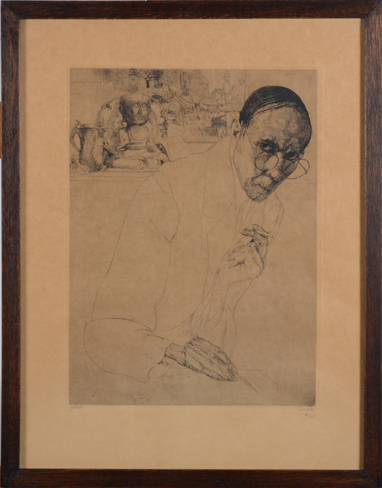Jules De Bruycker — the etching in its original frame