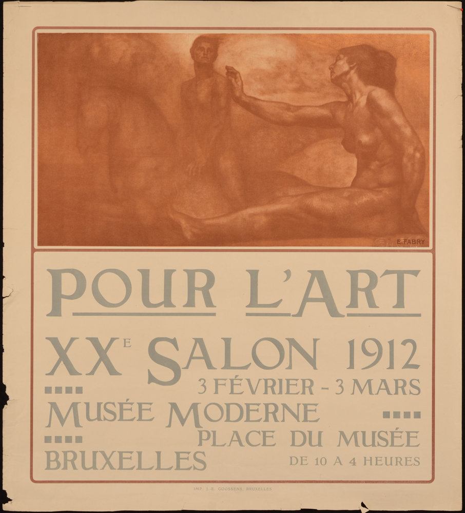 Emile Fabry — Affiche lithographie pour le XXe Salon de Pour l'Art en 1912, non restauree