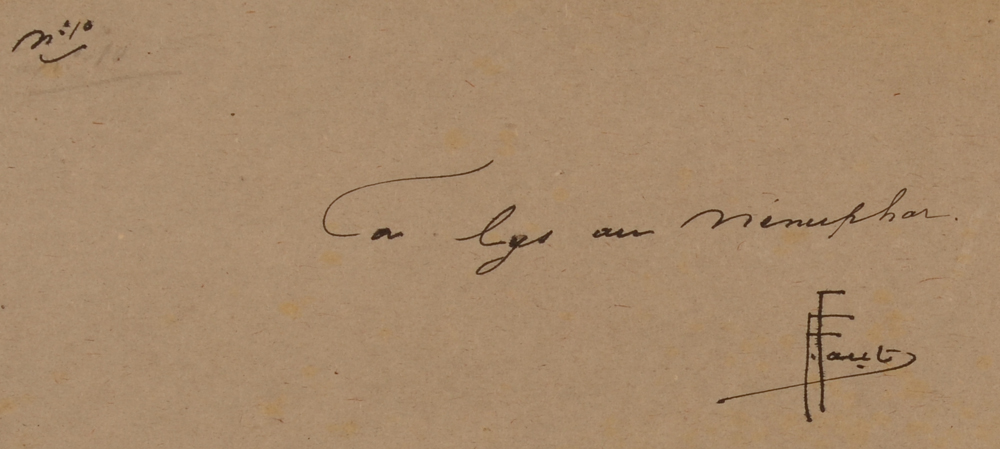 Ernest Faut — Back of the drawing with signature of the artist and title in ink.