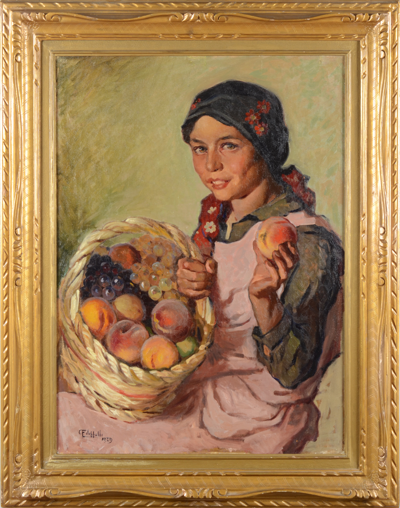 Cafiero Filippelli — The young fruitseller, oil on canvas, 1929.