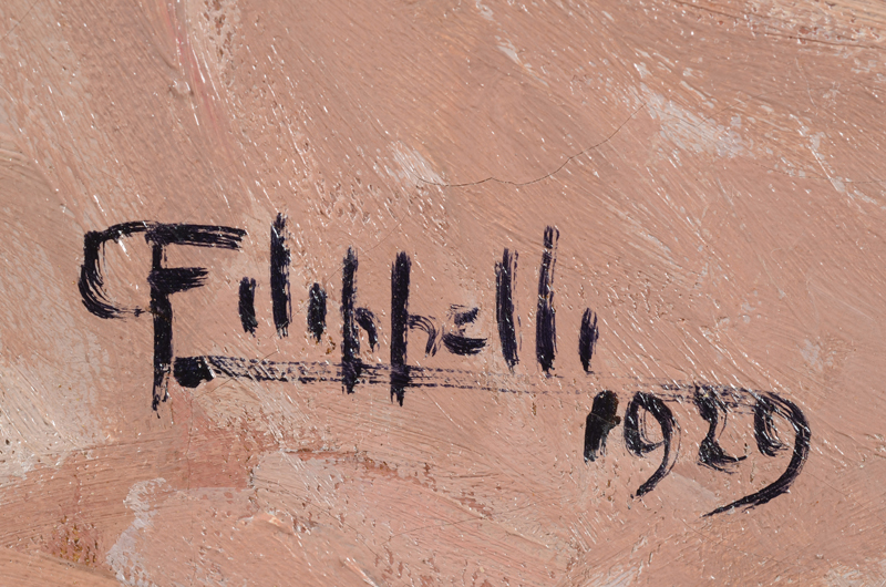 Cafiero Filippelli — Signature and date of the work, bottom left.