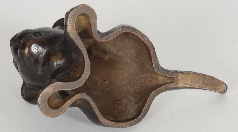 Arthur Klingler, a bronze sculpture of a lion cub — Inside of the base