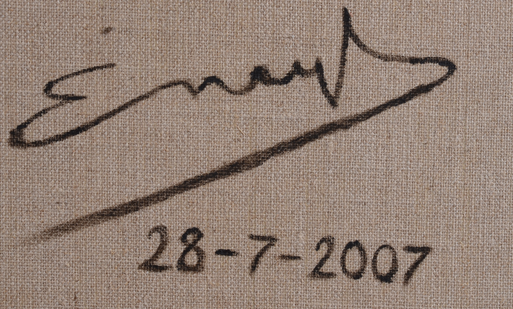 Edgar Neyt — Signature by the artist at the back of the canvas and date