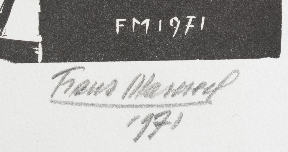 Frans Masereel — Signature of the artist and date, bottom right