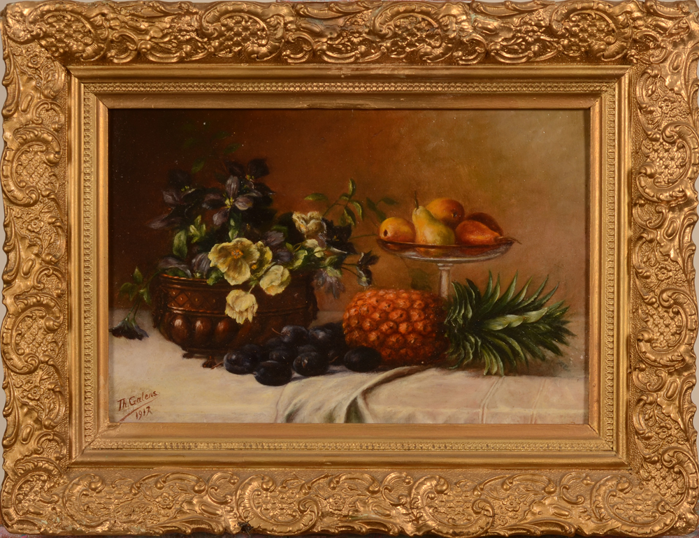 Th. Galens Summer Still Life 1917 — In the original but repainted frame