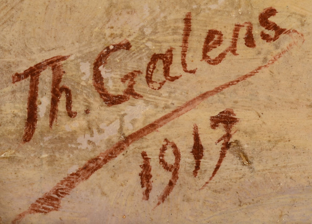 Th. Galens Summer Still Life 1917 — Signature