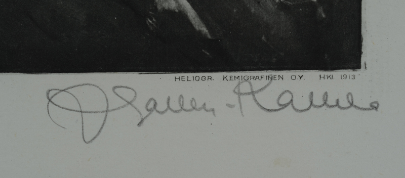 Akseli Gallen-Kallela — Signature of the artist in pencil, bottom right