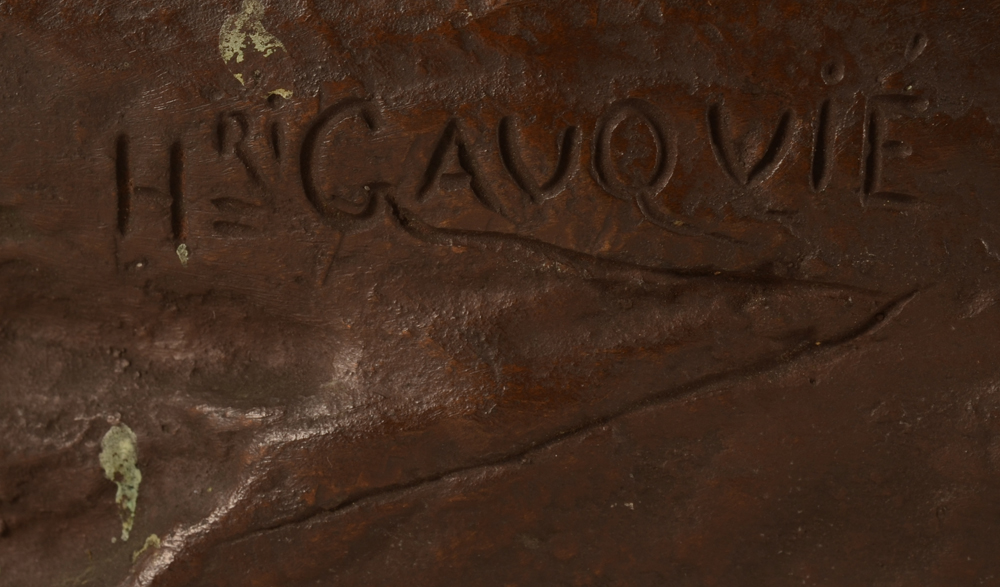 Henri Gauquié — Signature of the artist on the side of the base