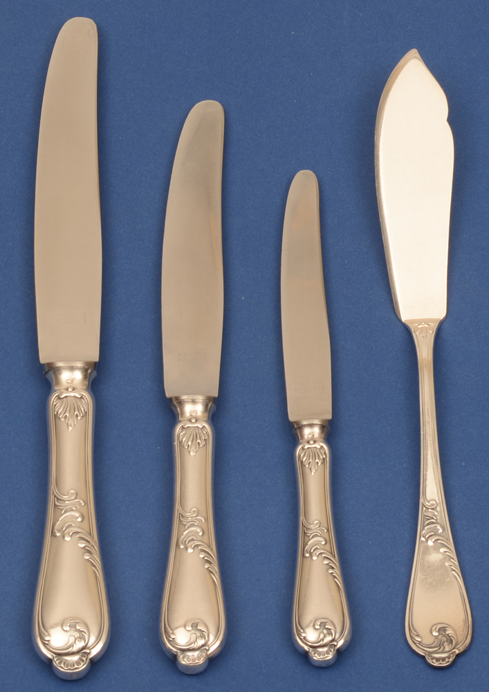 Auerhahn silver cutlery set — All the sterling kives per twelve.