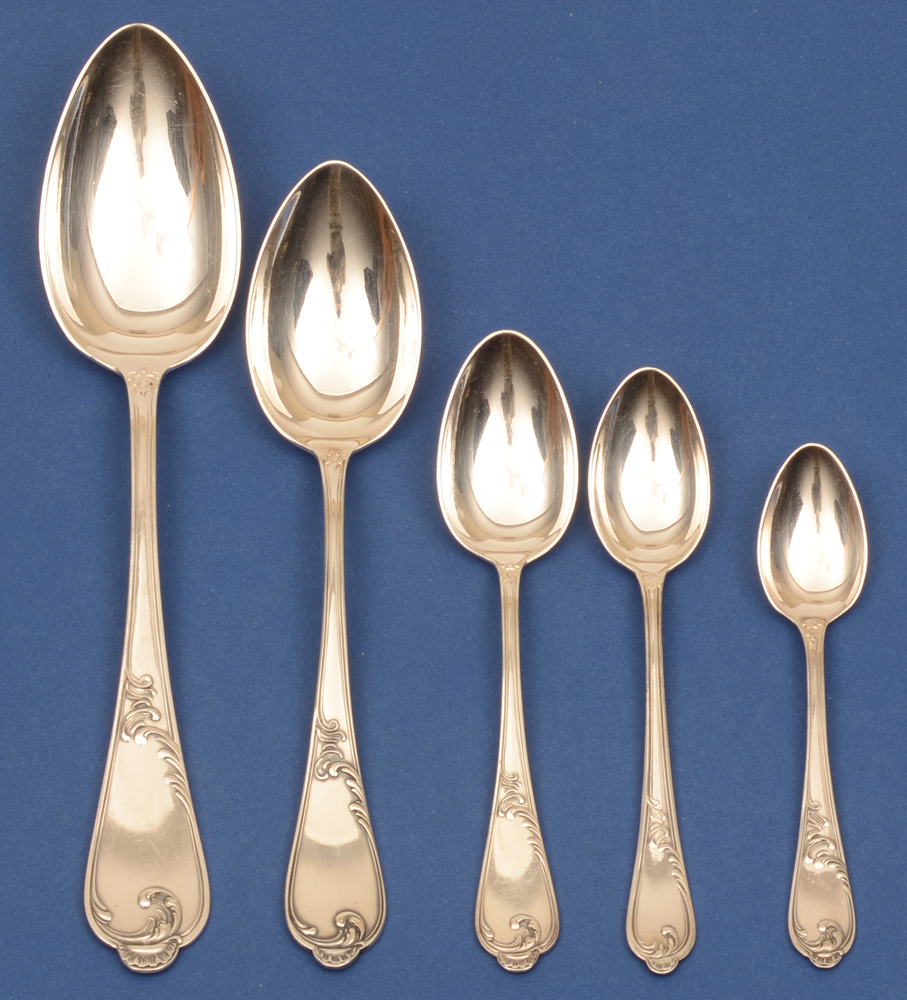 Auerhahn silver cutlery set — All the spoons per twelve.