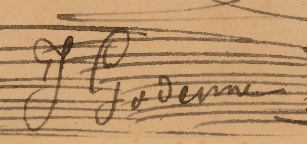 Jean Godenne Drinking Horses — Signature
