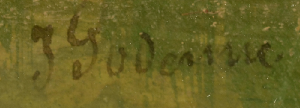 Jean Julien Godenne — Signature of the artist bottom left on the heather painting
